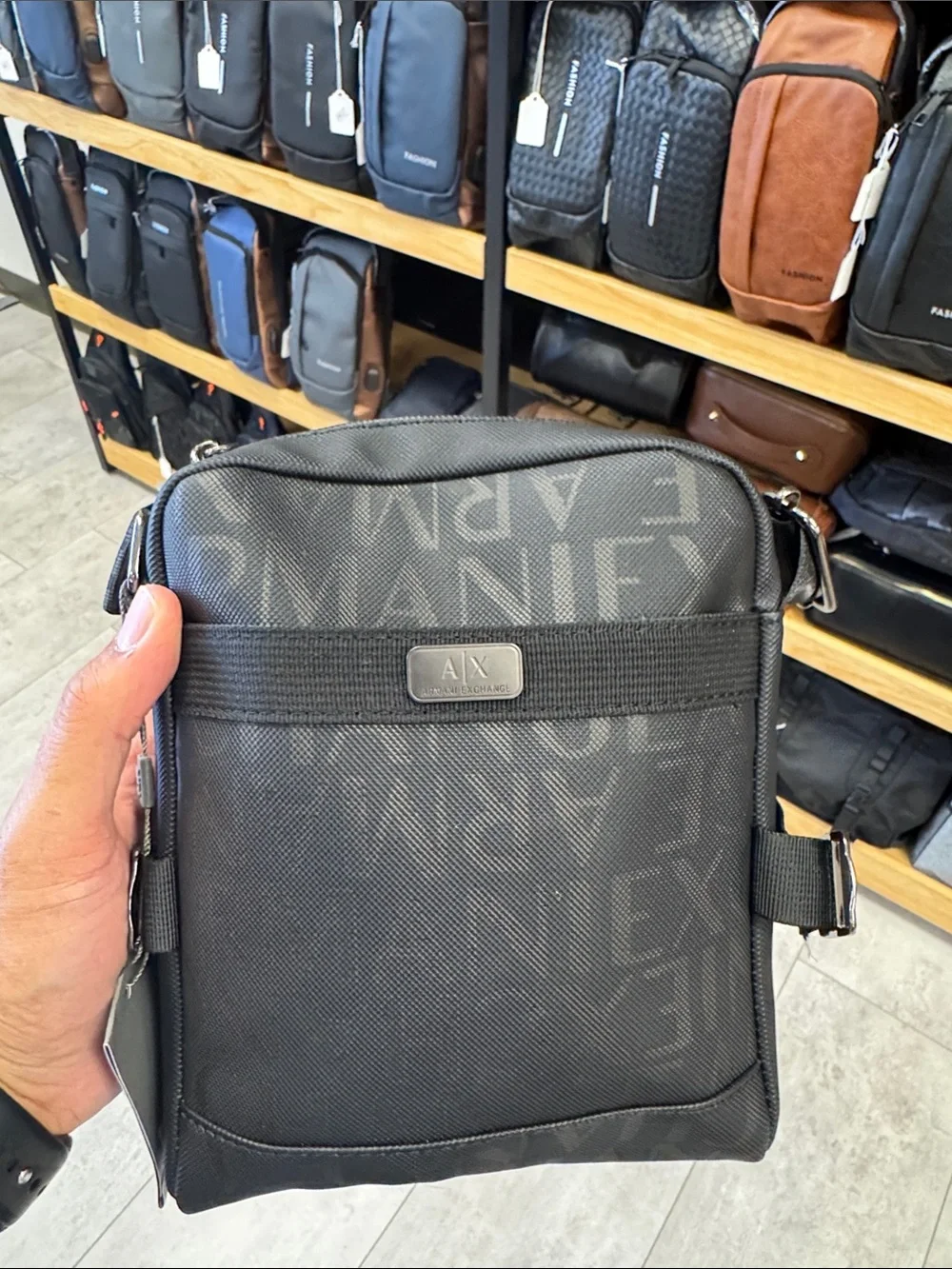 Armani Exchange Black Logo Crossbody Bag